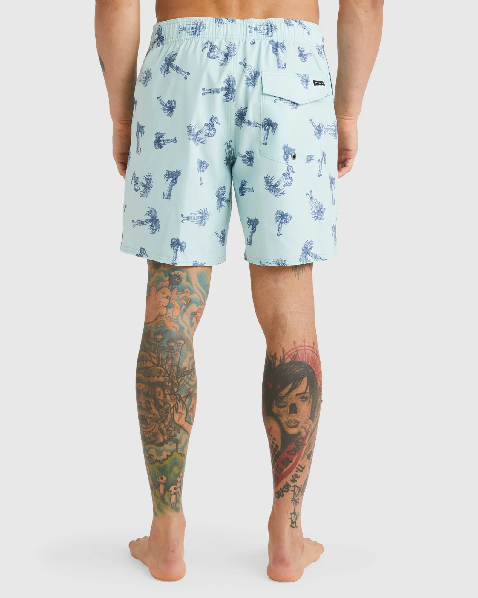 Mens Pommier Palms 17" Elastic Swim Shorts - Image 3